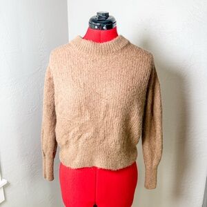 Everlane Alpaca Merino Wool Blend Knit Sweater Tan Brown Size Small